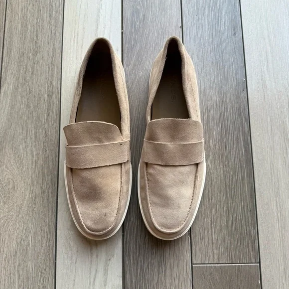 Vince Tan Suede Loafers Slip-On Style - Picture 4 of 9